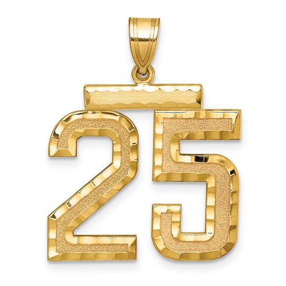 14k Yellow Gold Varsity Collection Large D/C Pendant Number 25